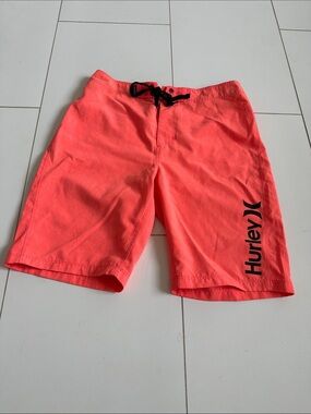 Hurley swim shorts neon orange boys 16 waist 28